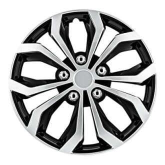 16 Inch Spyder Black & Silver Universal Hubcap Wheel Covers